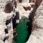 Rappelling in Nahal Rahaf - an oasis