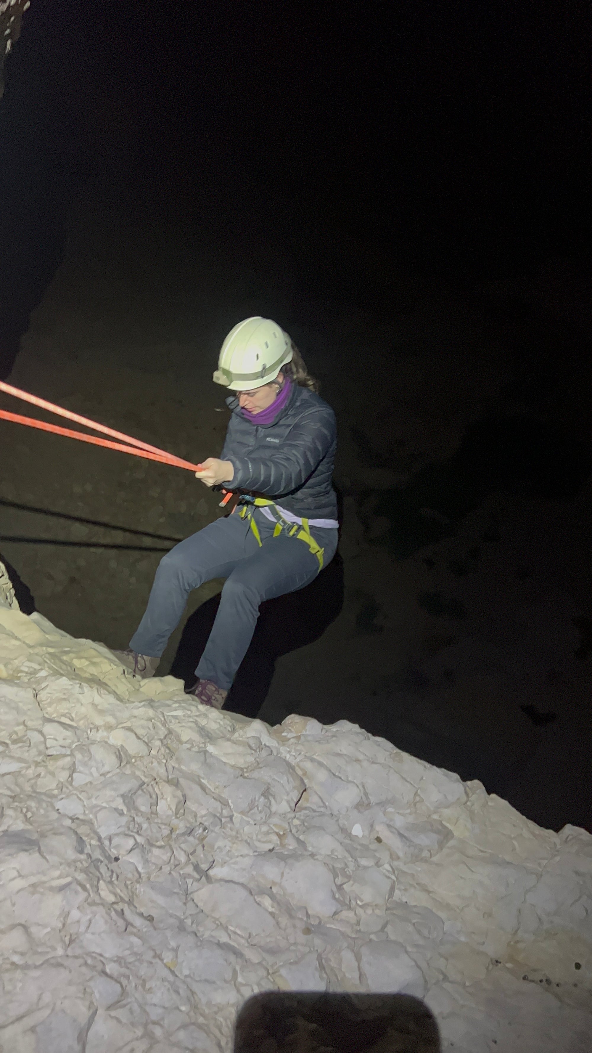An adventure in Nahal Halamish - abseiling under the moonlight